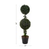 Nature Spring Artificial Podocarpus, 36" Double Ball Style Faux Plant in Sturdy Pot, Indoor or Outdoor Home Decor 112088QNJ